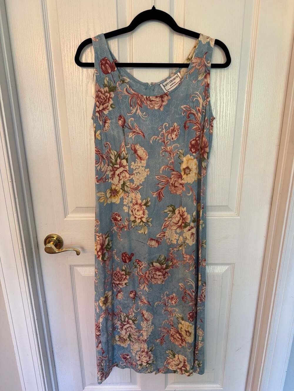 Karin Stevens Petites Vintage Floral Rayon Sleeveless Midi Dress Size 6P